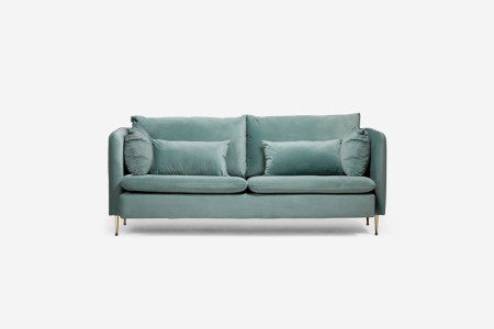 Sherman 3 Seater Velvet Couch - Misty Teal