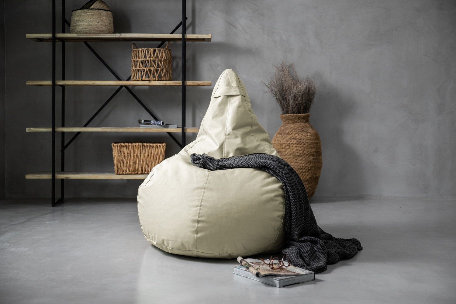 Linc Pear Shaped Bean Bag - Stone For Sale | Cielo