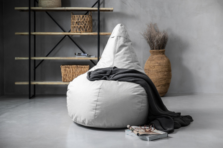 Linc Pear Shaped Bean Bag Light Grey Bean Bag Chairs - 1
