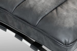 Morello Chaise Distressed Black Leather Lounger -