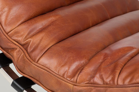 Morello Chaise Vintage Brown Leather Lounger -
