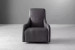 DEMO-Vesper Leather Swivel Armchair-Charcoal Demo Clearance - 2