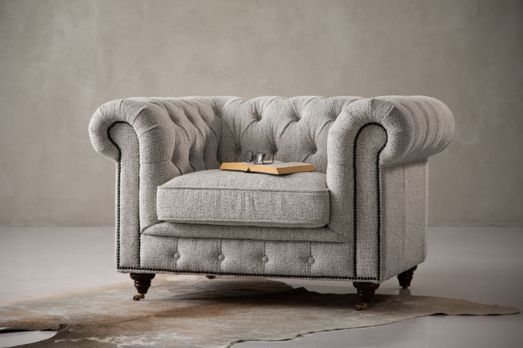 Jefferson Chesterfield Armchair - Dove Grey Armchairs - 1