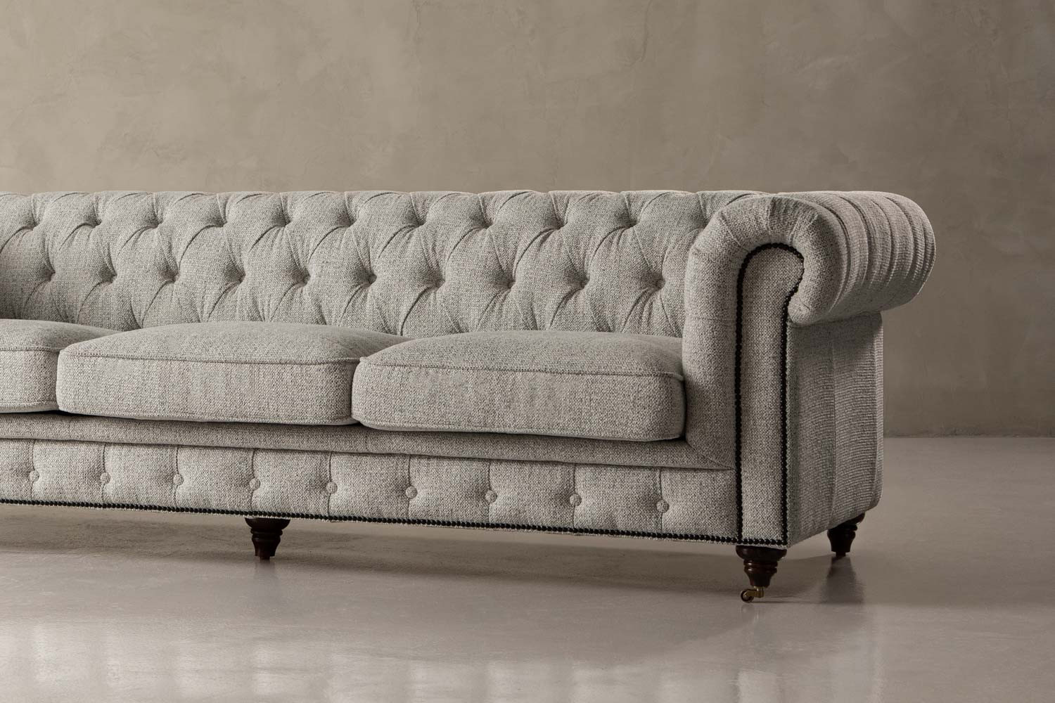 Jefferson Chesterfield 3-Seater Couch - Dove Grey | Cielo