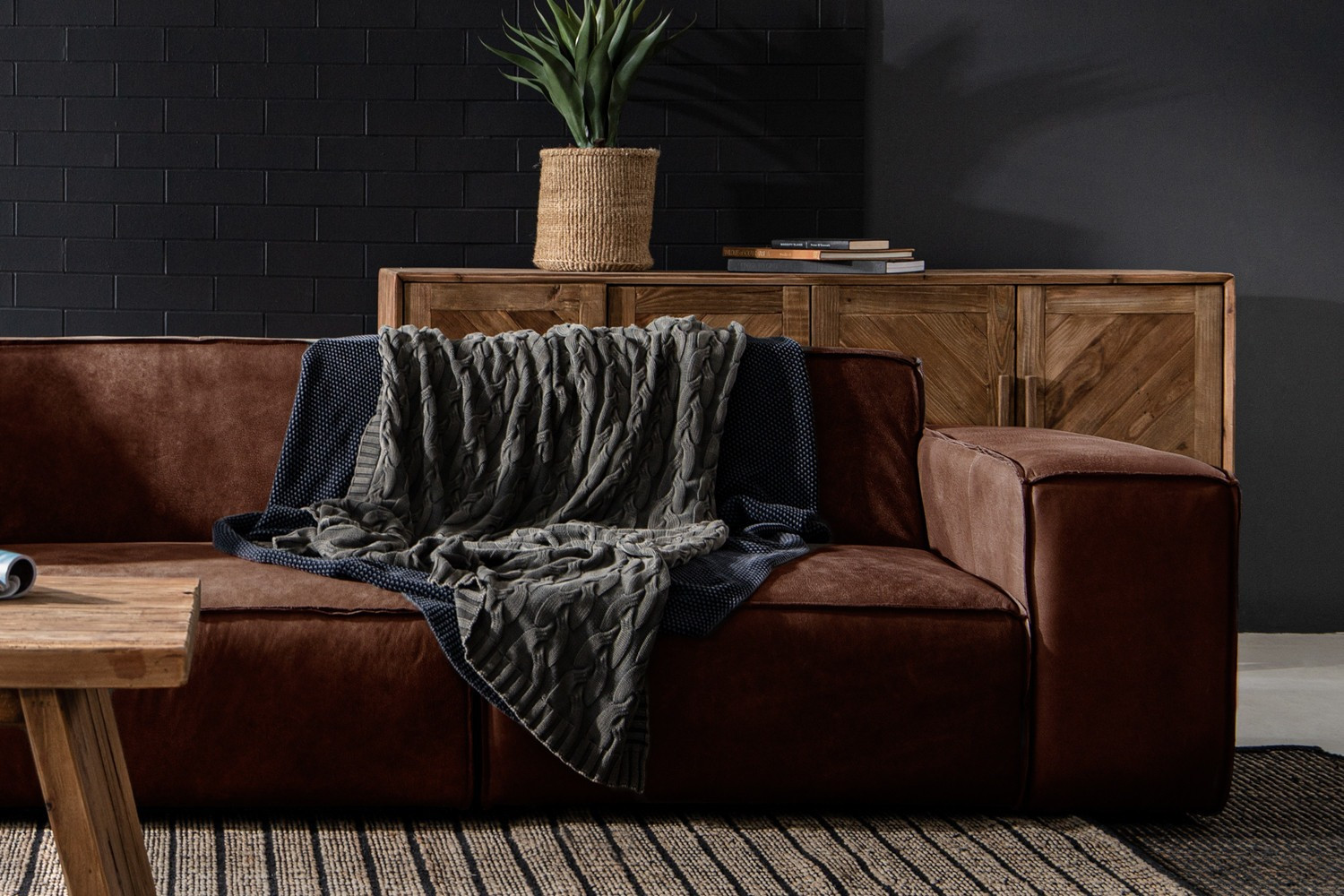 Jagger Leather Modular - 4-Seater Couch - Spice | Cielo