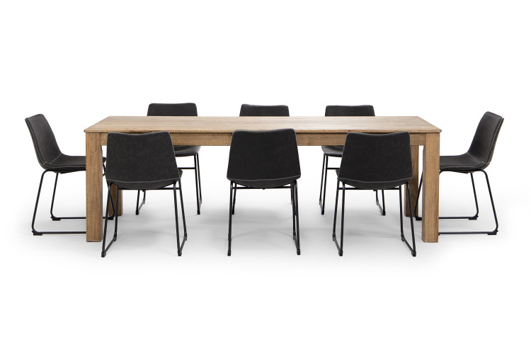 Montreal Halo 8-Seater Dining Set (2.4m) - Ebony 8-Seater Dining Sets - 1