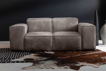 Jagger 2-Seater Leather Couch - Graphite Leather Couches - 1