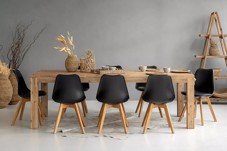 Vancouver Atom 8-Seater Dining Set - 2.4m - Matte Black 8-Seater Dining Sets - 2