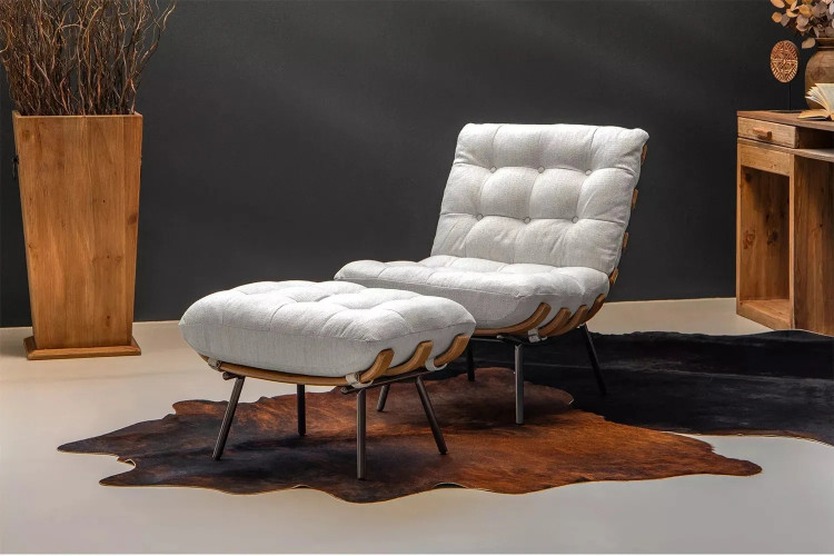 Fidel Lounge Chair - Bone Lounge Chairs - 1