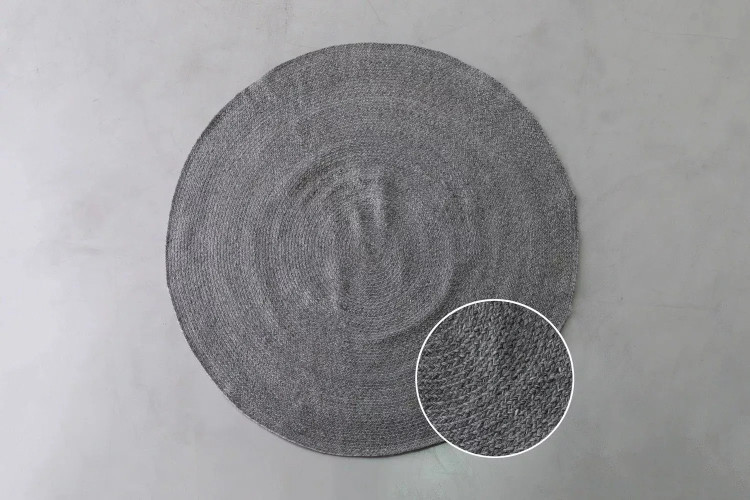 Lakota Round Outdoor Rug - Large - Graphite Patio Rugs - 1