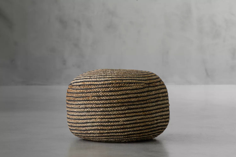 Zale Handmade Ottoman - Natural & Black Ottomans - 1