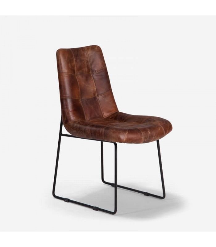 Cruz Leather Dining Chair, Top Grain Leather Dining Room Chairs
