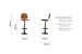 Damon Leather Tall Bar Chair - Bourbon Bar & Counter Chairs - 6