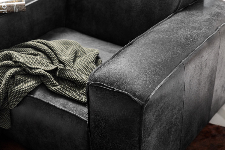 Jagger Leather Armchair - Lead Leather Armchairs - 1