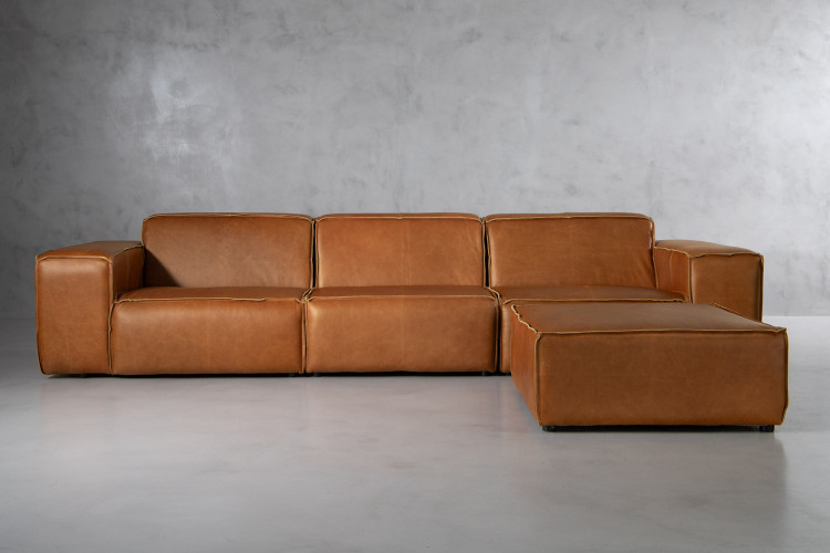 Jagger Leather Modular - Daybed - Desert Tan Daybed Couches - 1