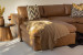 Bexley Leather Modular - Corner Couch Set with Ottoman - Sahara Modular Couches - 4