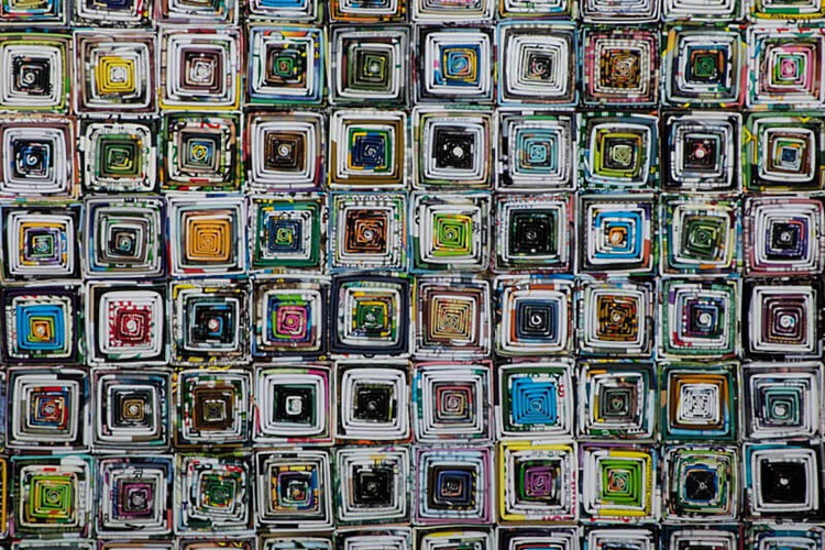 Colour Squares - 3D Paper Art 3D Wall Art - 1