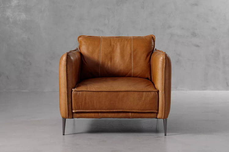 Ottavia Leather Armchair - Desert Tan Armchairs - 1