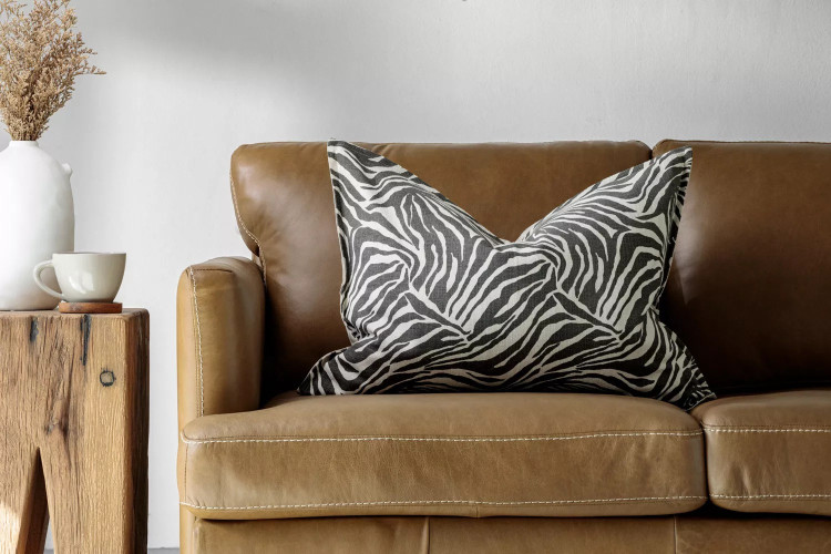 Tribal Zebra Charcoal - Duck Feather Scatter Cushion Scatter Cushions - 1
