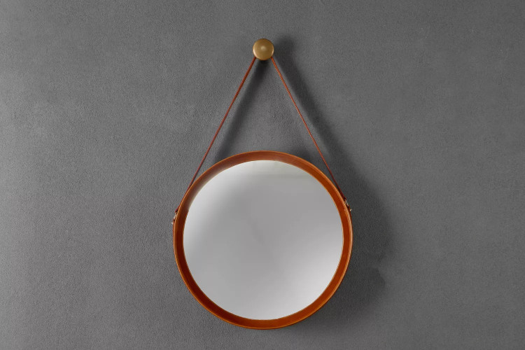 Nyla Leather Framed Mirror - Medium Mirrors - 1