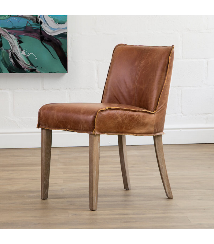 Tan Leather Dining Chair, Leather Dining Room Chair