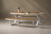 Sydney Patio Picnic Bench - White & Natural Home - 6