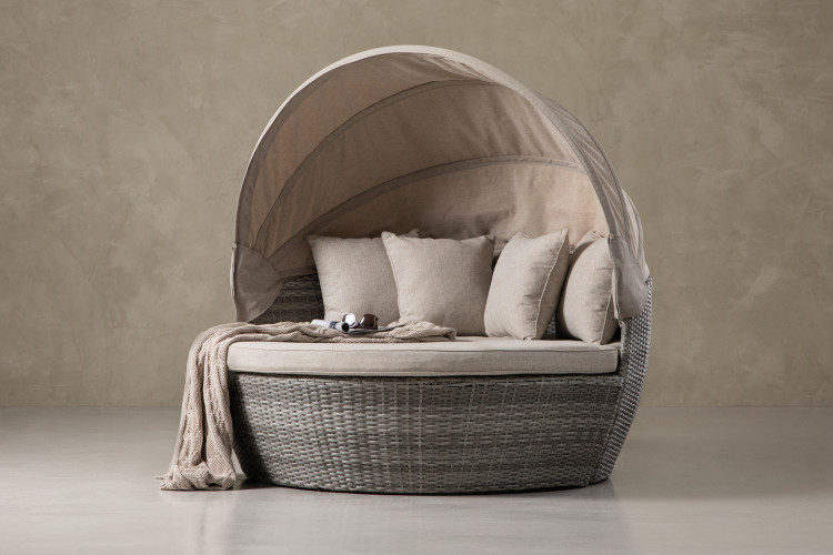 Lenima Patio Daybed - Sandy Taupe Home - 1