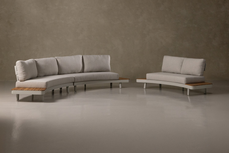 Barbados C-Shape Patio Lounge Set Corner Patio Lounge Set - 2
