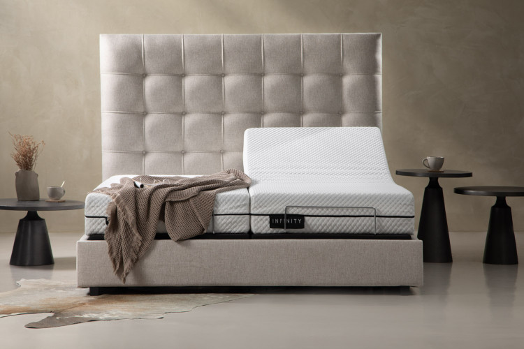 SlumberFlex Ariella Adjustable Bed - King XL - Smoke Adjustable King XL Beds - 1