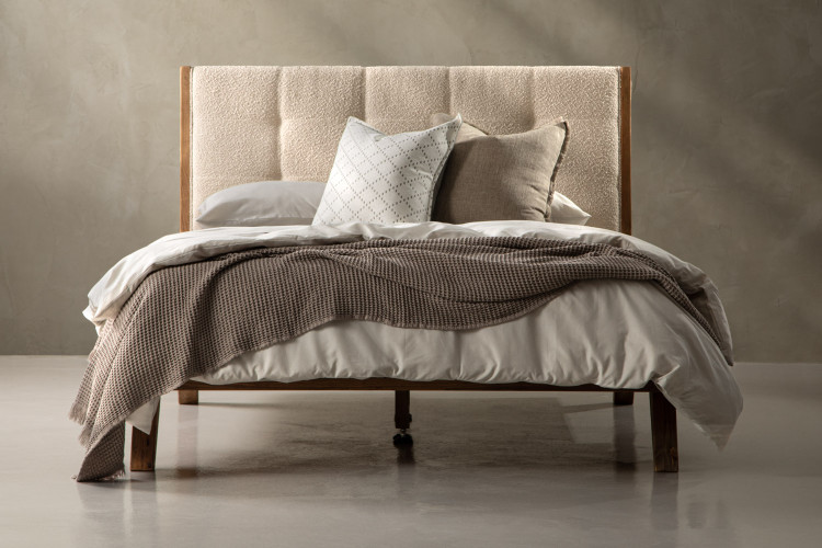 Haven Wooden Bed - Queen - Stone Queen Wooden Beds - 1