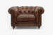 Demo - Jefferson Chesterfield Leather Armchair - Vintage Brown Demo Clearance - 2