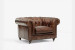 Demo - Jefferson Chesterfield Leather Armchair - Vintage Brown Demo Clearance - 2
