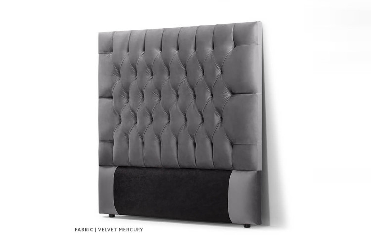 Catherine DB Headboard-Q-Velvet Mercury - 