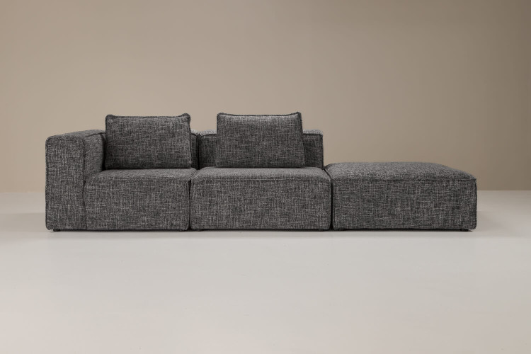 Montclair Modular Open 3-Seater Couch - Stormy Haze Fabric Modular Couches - 1