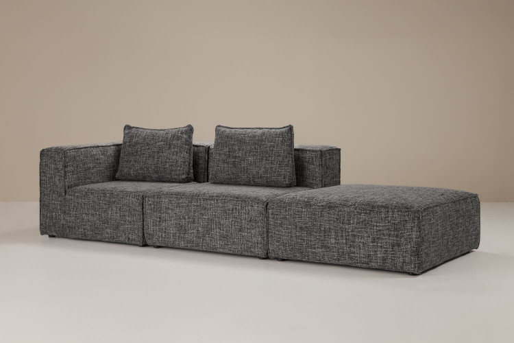 Montclair Modular Open 3-Seater Couch - Stormy Haze Fabric Modular Couches - 1