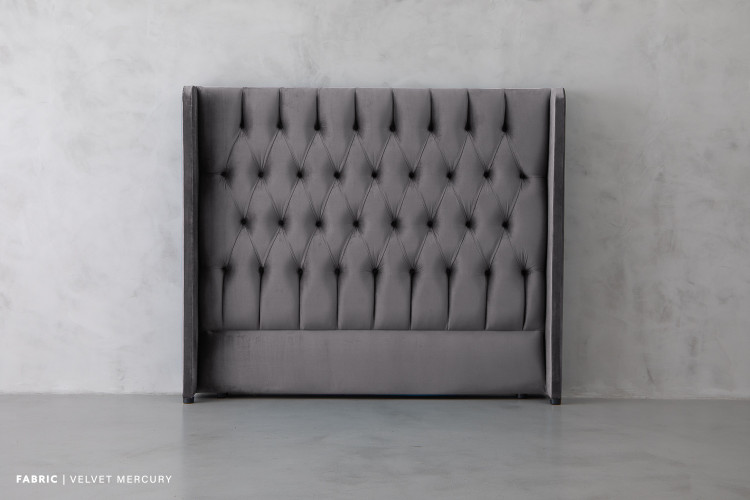 Genevieve Headboard - 3/4 - Velvet Mercury Three Quarter Headboards - 3