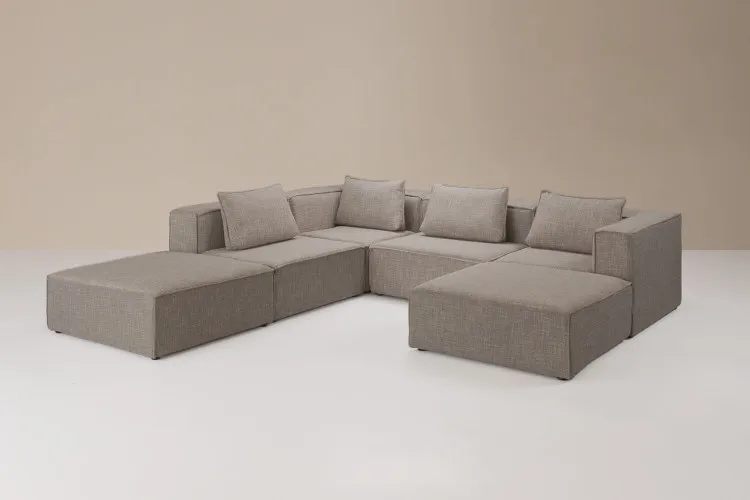 Montclair Grand Modular Couch - Stormy Haze Fabric Modular Couches - 1