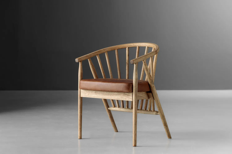 Demo - Lyon Leather Dining Chair - Ginger Demo Clearance - 1