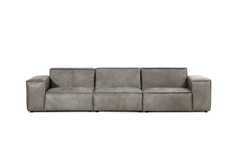 Jagger Leather Modular - 4 Seater Couch - Graphite Living Room Furniture - 3