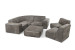 Jagger Leather Modular - Grand Corner Couch with Ottoman - Graphite Leather Modular Couches - 7