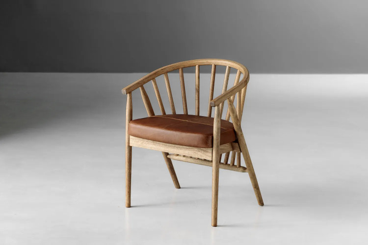 Demo - Lyon Leather Dining Chair - Ginger Demo Clearance - 1