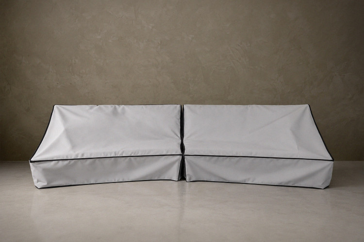 Protective Cover - Barbados C-Shape Patio Couch - Grey Protective Covers - 1