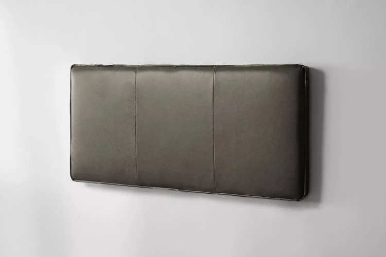 Demo - Matlock Leather Headboard - Double - Charcoal Demo Clearance - 1