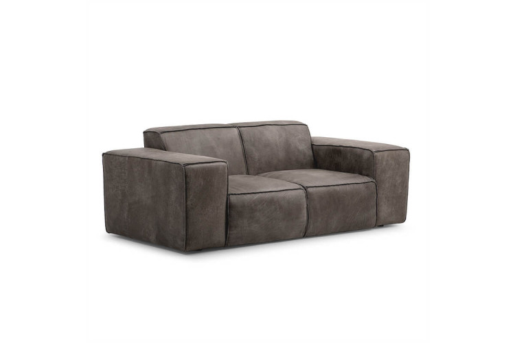 Demo - Jagger 2-Seater Leather Couch - Graphite Demo Clearance - 1
