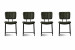 Demo - Norris Leather Dining Chair Set of 4 - Vintage Green Demo Clearance - 1