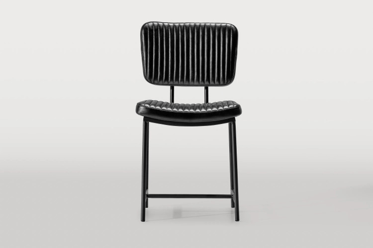 Demo - Norris Leather Dining Chair - Obsidian Demo Clearance - 1