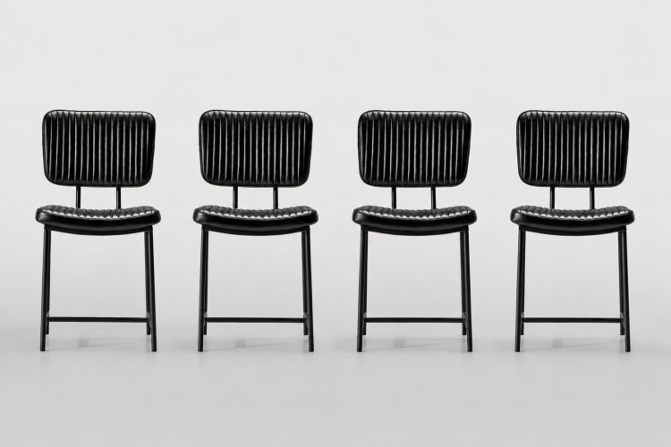 Demo - Norris Leather Dining Chair - Obsidian Demo Clearance - 1