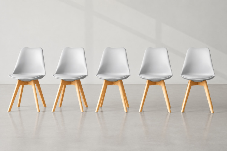 Demo - Atom Dining Chair - Set of 5 - Grey Demo Clearance - 1