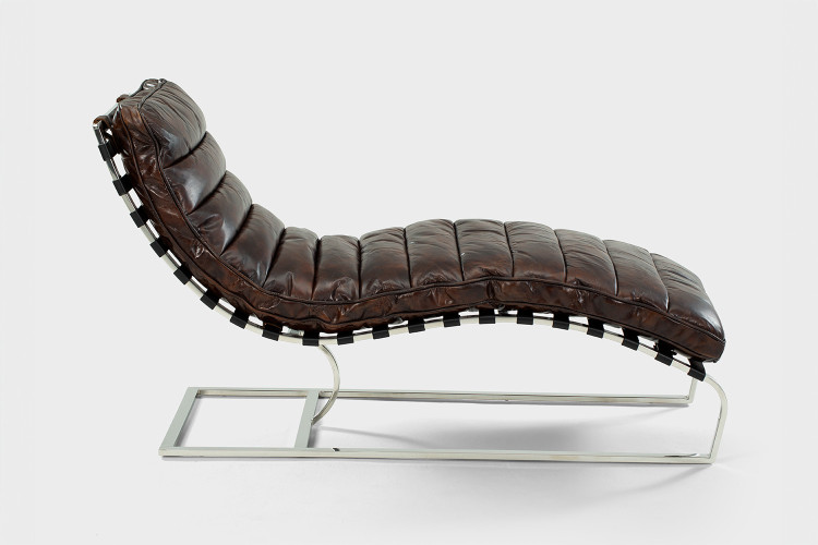 Demo - Morello Leather Lounger - Vintage Dark Brown Demo Clearance - 1