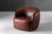 Demo - Tayson Leather Swivel Armchair - Mocha Demo Clearance - 1